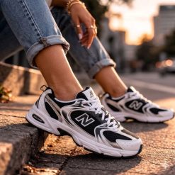 کتونی زنانه مارک New Balance 530 رنگ سفید مشکی کلاسیک کد GPZ-1405 (nx)