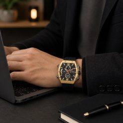 ساعت مچی مردانه Jacklin دو زمانه مشکی طلایی مدل JN-1399521M کد CR-D7510