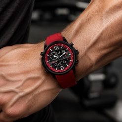 ساعت مردانه دو زمانه جَکلین رنگ قرمز مدل JN-1399520M کد 7525SX-L