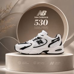 کتانی زنانه NewBalance مدل 530 سفید و مشکی کد CR-D1202 (p)