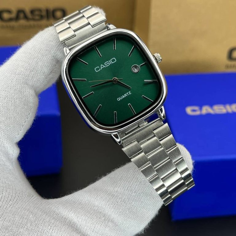 ساعت مردانه کاسیو کلاسیک گادفادر نقرهای صفحه سبز یاقوتی کد SG کد W547 (x) - تصویر 2