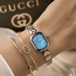 ساعت زنانه گوچی Gucci سیلور صفحه آبی (e) کد W1039