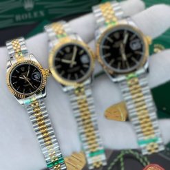 Alternative view of ساعت زنانه رولکس دیت جاست Oyester Perpetual سیلور طلایی صفحه مشکی کد W752 (x)