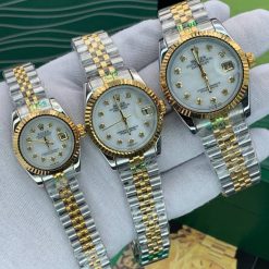 Alternative view of ساعت زنانه رولکس دیت جاست DATE JUST نقره‌ای طلایی صفحه سفید کد W1080