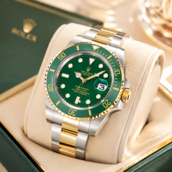 Alternative view of ساعت مردانه رولکس ساب مارینر SUBMARINER نقره‌ای طلایی صفحه سبز کد W471