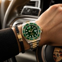 ساعت مردانه رولکس ساب مارینر SUBMARINER نقرهای طلایی صفحه سبز کد W471