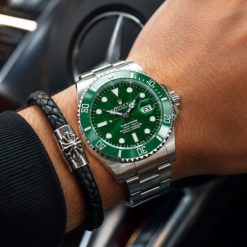 ساعت مردانه رولکس ساب مارینر SUBMARINER نقرهای سبز کد W069