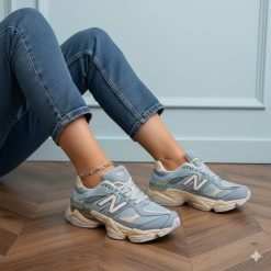 کتونی زنانه نیوبالانس 9060 آبی‌آسمانی-کرم (ho) کد SH022 (x)
