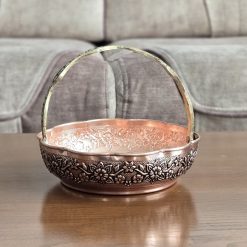 Alternative view of سبد مسی دسته‌دار طرح رز سایز کوچک (NF)
