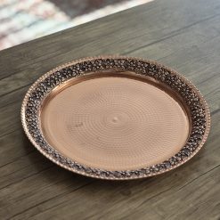 Alternative view of سینی مسی طرح رز رنگ مسی (NF)