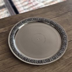 Alternative view of سینی مسی طرح رز رنگ کروم (NF)