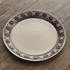 Alternative view of سینی مسی طرح رز رنگ کروم (NF)