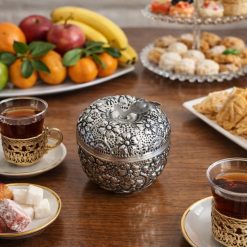 قندان مسی طرح سیب رنگ کروم (NF)