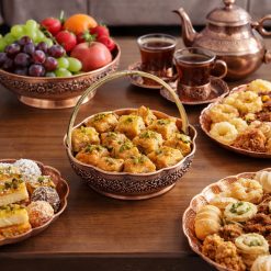 سبد مسی دستهدار طرح رز سایز کوچک (NF)