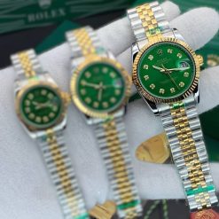 Alternative view of ساعت مردانه رولکس دیت جاست DATE JUST نقره‌ای طلایی صفحه سبز کد W1038