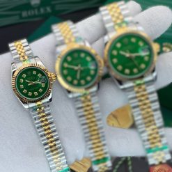 Alternative view of ساعت زنانه رولکس دیت جاست DATE JUST نقره‌ای طلایی صفحه سبز کد W562
