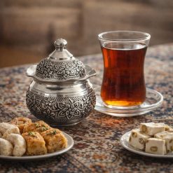 قندان مسی طرح رز لب کنگرهای کروم (NF)