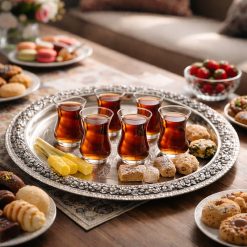 سینی مسی طرح رز رنگ کروم (NF)
