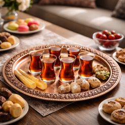 سینی مسی طرح رز رنگ مسی (NF)