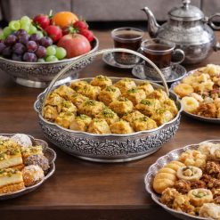 سبد کروم دستهدار طرح رز سایز بزرگ (NF)