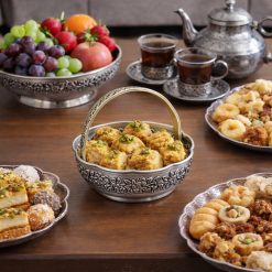 سبد کروم دستهدار طرح رز سایز کوچک (NF)