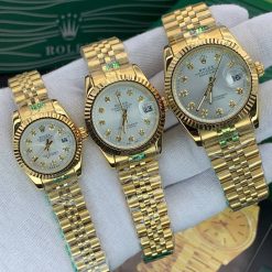 ساعت زنانه رولکس دیت جاست DATE JUST طلایی صفحه سفید کد W828 - تصویر 3