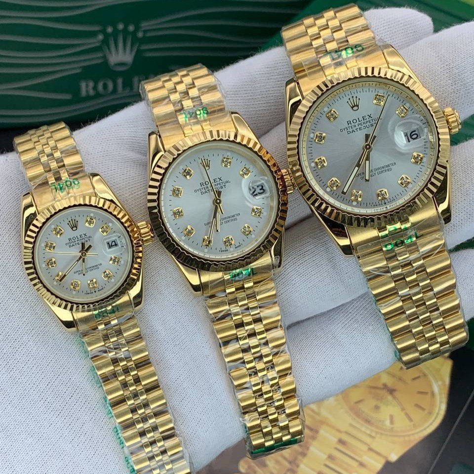 ساعت زنانه رولکس دیت جاست DATE JUST طلایی صفحه سفید کد W828 - تصویر 3