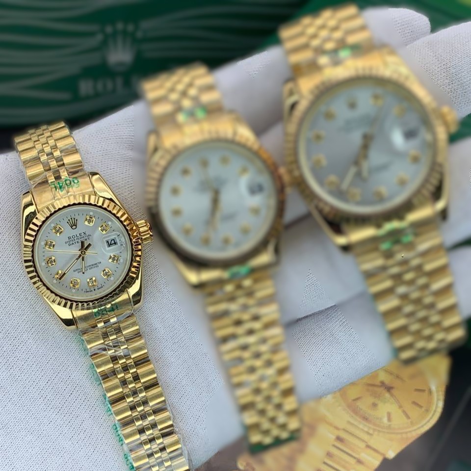 ساعت زنانه رولکس دیت جاست DATE JUST طلایی صفحه سفید کد W828 - تصویر 2
