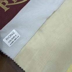 Alternative view of پرده آماده پانچی 3 متری حریر ساده با کناره کتان بنفش دودی (kr-836) کد P046