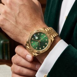 ساعت مردانه رولکس دیت جاست DATE JUST طلایی سبز کد W1045