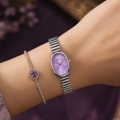 ساعت زنانه نایدو Naidu G صفحه بیضی رنگ بنفش کد W643