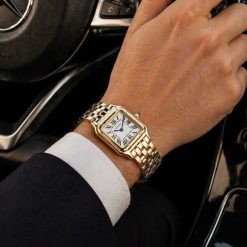 ساعت مردانه کارتیر پنته بند فلزی رنگ طلایی (e) کد W025