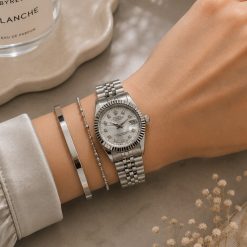ساعت زنانه رولکس دیت جاست Date JUST رنگ نقره‌ای (e) کد W062 (x)