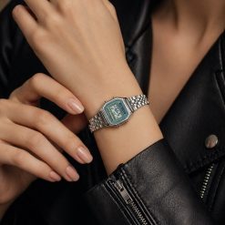 ساعت زنانه کاسیو کلاسیک دیجیتال بند استیل صفحه سبز (e) کد W122