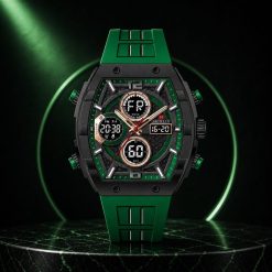 ساعت مردانه سبز دو زمانه جاکلین مدل JN-1399521M کد WF-007430 (x)