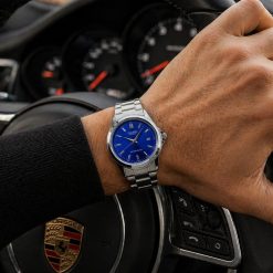 ساعت مردانه کاسیو صفحه گرد بند فلزی سیلور - آبی (e) کد W054
