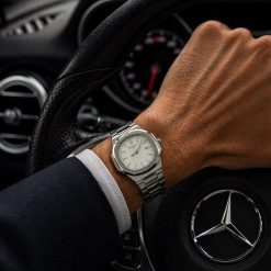 ساعت مردانه پتک فیلیپ نقرهای صفحه سفید (e) کد W035