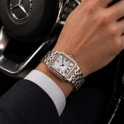 ساعت مردانه کارتیر پنته بند فلزی رنگ نقرهای-رزگلد (e) کد W029