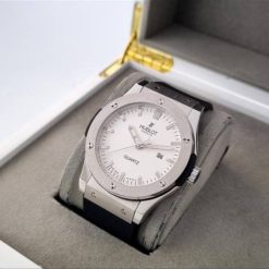 ساعت مردانه هابلت | Hublot سیلور - سفید بند رابر (e) کد W111 (x) - تصویر 4