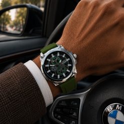 ساعت مردانه کاونت سبز نقرهای بند سیلکونی رابر (zz) کد W1357