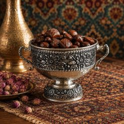 ظرف پذیرایی شکلات خوری کروم گلدار مینیمال (NF)