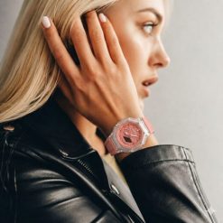 ساعت اسپرت زنانه جی شاک G-shock پمپی گلبهی کد XMA-7931