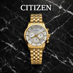 Alternative view of ساعت مردانه کرنوگراف سیتیزن Citizen طلایی-نقره‌ای کد W388 (x)
