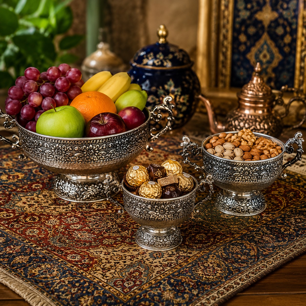 ست پذیرایی کروم گلدار مینیمال (NF)