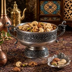 ظرف پذیرایی آجیل خوری کروم گلدار مینیمال (NF)