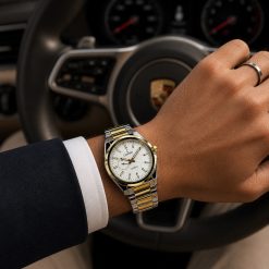 ساعت مردانه کاونت بند استیل طلایی-نقرهای صفحه سفید (zz) کد W1250
