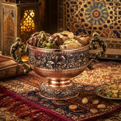ظرف پذیرایی شکلات خوری مسی گلدار مینیمال (NF)
