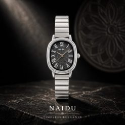 ساعت مچی زنانه بند فلزی نایدو Naidu K3 بند فلزی صفحه مشکی کد CAA-13601 (x)