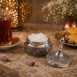 قندان مسی کروم گلدار مینیمال (NF)