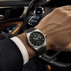 ساعت عقربهای مردانه مشکی-نقرهای تیسوت Tissot سری PRX بند رابر (zz) کد 7863SX-L
